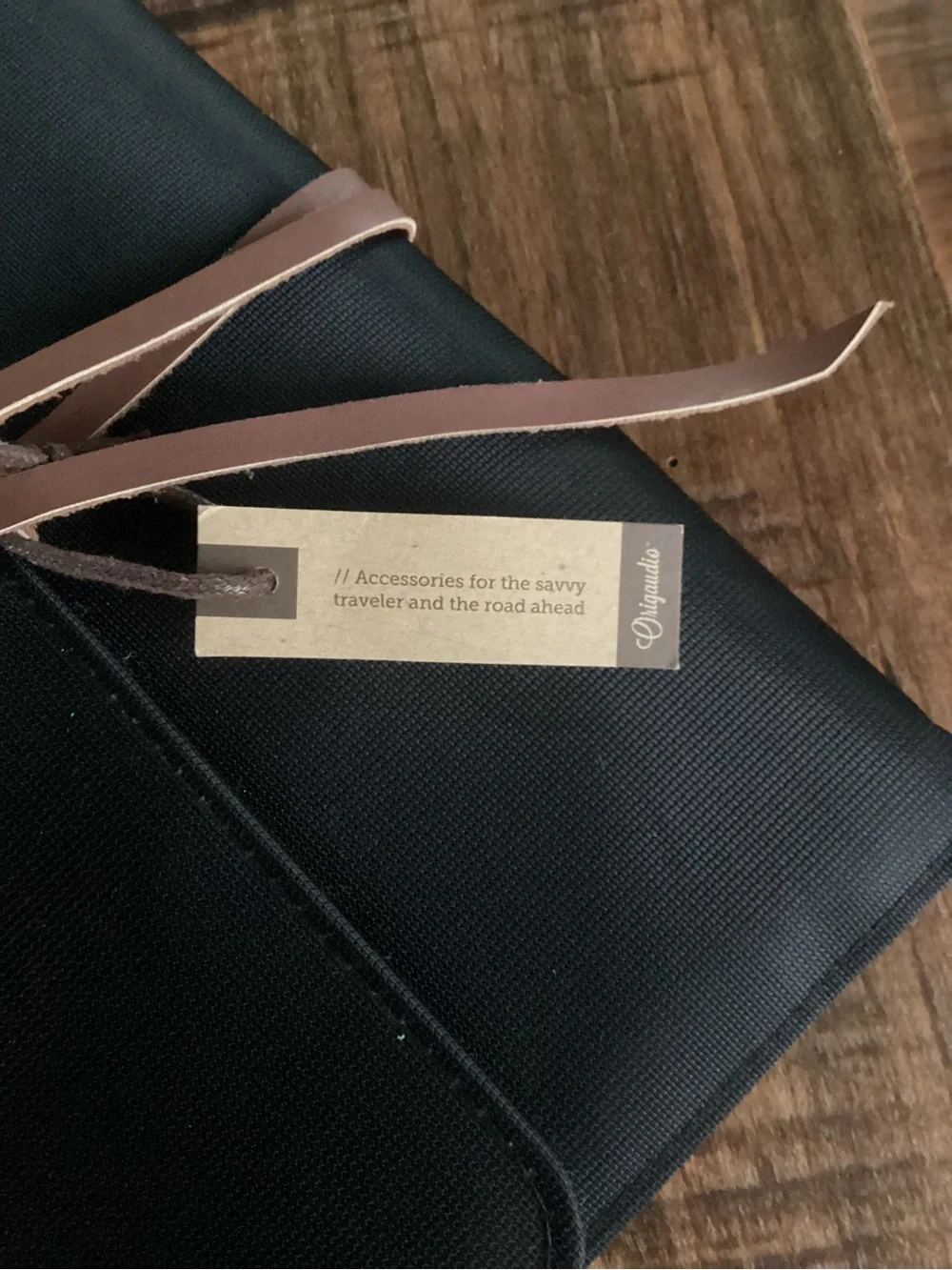 Travel Folio Passport Holder with Brown Leather Strap